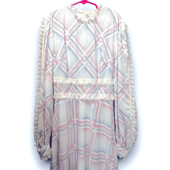 Vintage 60s/70s pastel abstract maxi girls dress - Picture 2 of 7